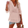 V-neck Hooded Shirt With Pockets Fashion Sports Long-sleeved Split Shirts Tops For Women Clothing Meifu Market