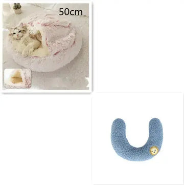 2 In 1 Dog And Cat Bed Pet Winter Bed Round Plush Warm Bed House Soft Long Plush Pets Bed Pet Products Meifu Market