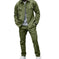 Men's Suede Solid Color Single-breasted Tooling Cardigan Two-piece Set Meifu Market
