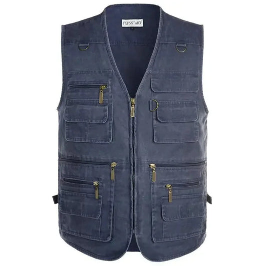 Men's Vest Middle-aged And Elderly Plus-sized Plus-sized Multi-pocket Fishing