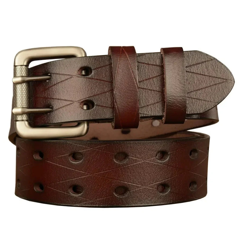 double pin buckle belt | genuine leather belt for men | adjustable casual belt | ultrasonic cleaning