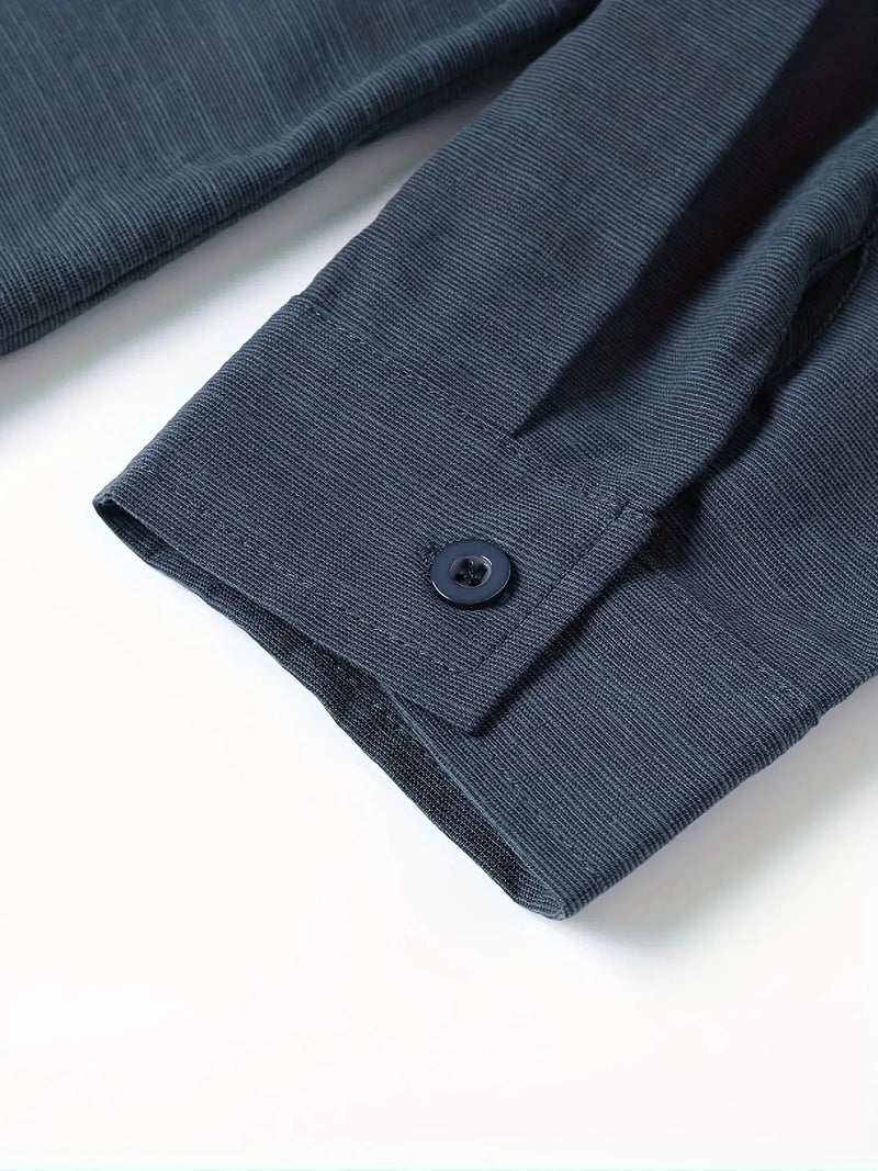 stretch-cotton fabric | slim-fit long sleeve shirt | casual friday attire | energy saving