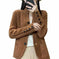 pure wool cardigan women | loose fit knitted coat | stand collar sweater | ultrasonic cleaning