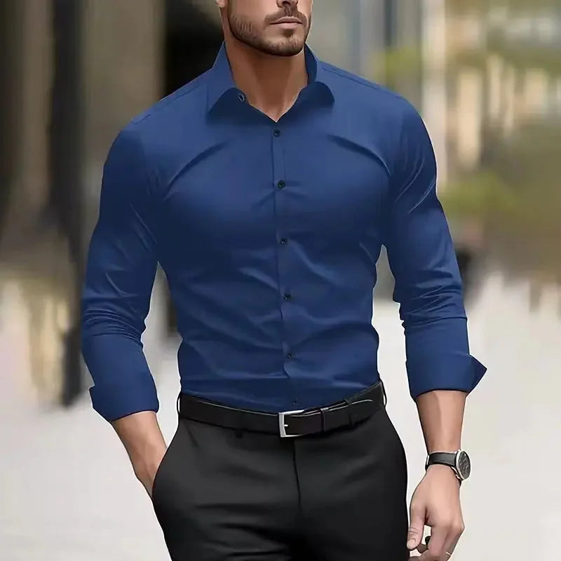 four-way stretch fabric | moisture-wicking long sleeve shirt | slim fit stretch shirt | ultrasonic cleaning