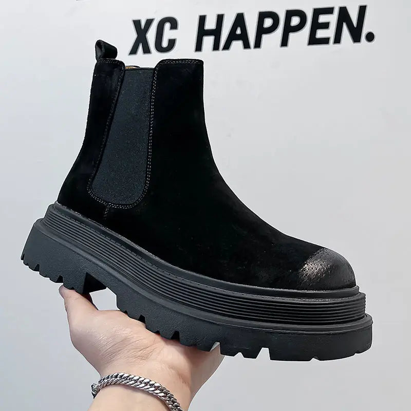 Chelsea Men's Low-top Smoke Pipe Platform Martin Boots Meifu Market