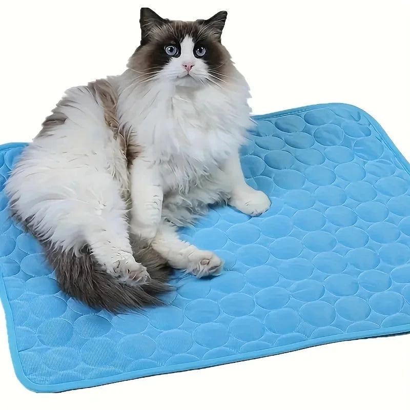 cooling pet mat for summer | breathable cat cooling pad | washable dog cooling blanket | energy saving