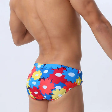 Flower Colorful Printing Swim Briefs Meifu Market