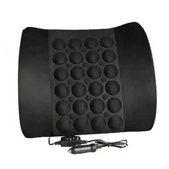 12V Car Massager Chair Pad - Neck & Waist Pillow for Pain Relief - view 7 (material: cotton | pattern: check)