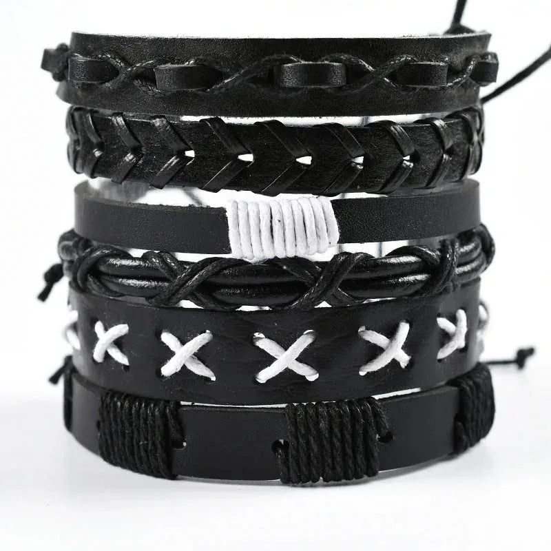 genuine leather bracelet | adjustable woven bracelet | multi-layer charm bracelet | ultrasonic cleaning