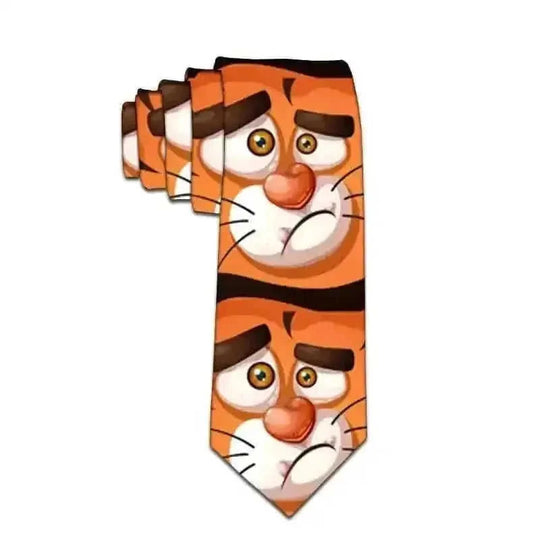 d cartoon animal print ties | polyester slim necktie | adjustable length tie | ultrasonic cleaning