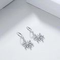 sterling silver leverback earrings | zirconia snowflake dangle earrings | hypoallergenic silver jewelry | energy saving