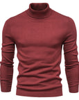 Men's Solid Color Slim Pullover Turtleneck Sweater Winter Casual Tops Clothing Meifu Market