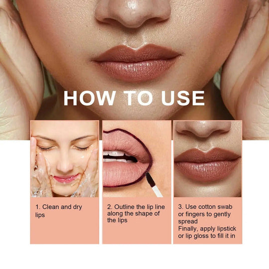 Lip Liner Pen Dark Brown Waterproof Long Lasting Plump Soft Lip Gloss Makeup Cosmetics Meifu Market