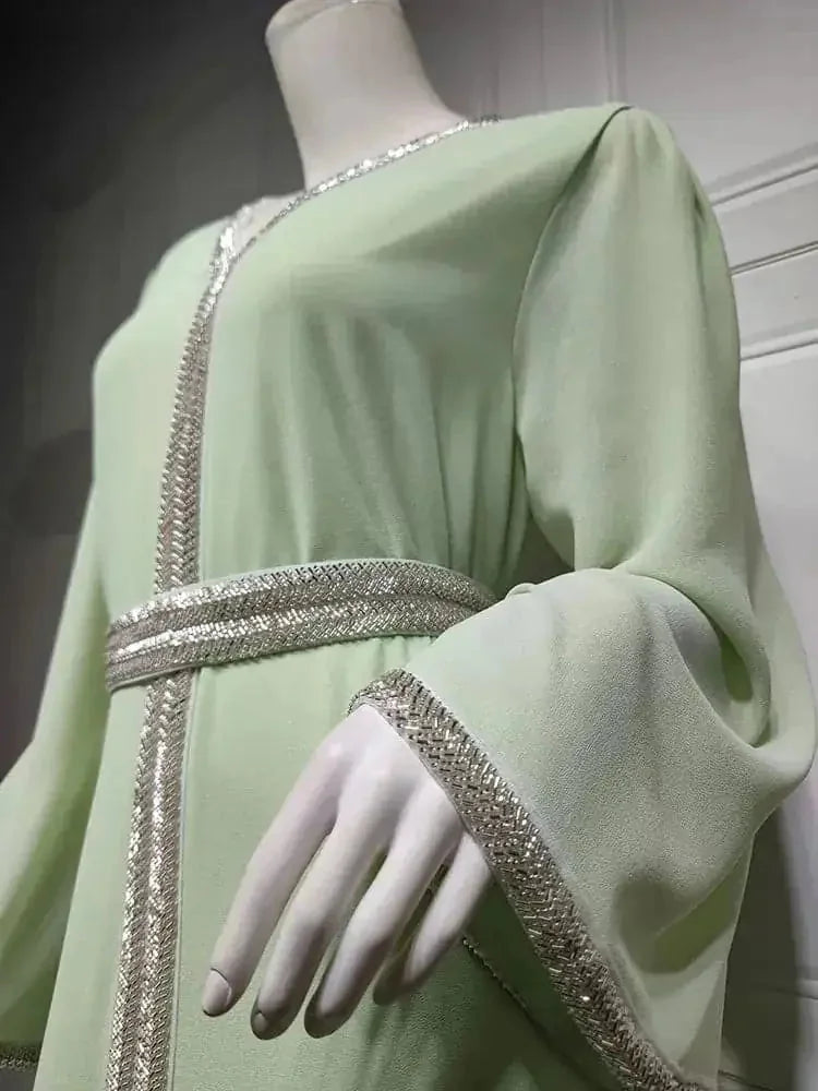 ramadan kaftan abaya | long sleeve kaftan dress | breathable cotton abaya | ultrasonic cleaning