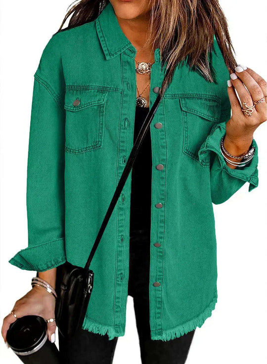 Washed Denim Shirt Jacket Women's European And American Meifu Market