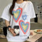 graffiti print t-shirt | cotton short sleeve shirt | oversized graphic tee | energy saving