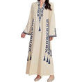 arabic print maxi dress | v-neck kaftan dress | lightweight cotton robe dress | ultrasonic cleaning