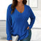 brushed cotton fabric | oversized fit t-shirt | long sleeve v-neck | energy saving