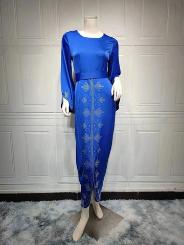 soft satin evening gown | floor-length dubai robe | luxury satin maxi dress | energy saving