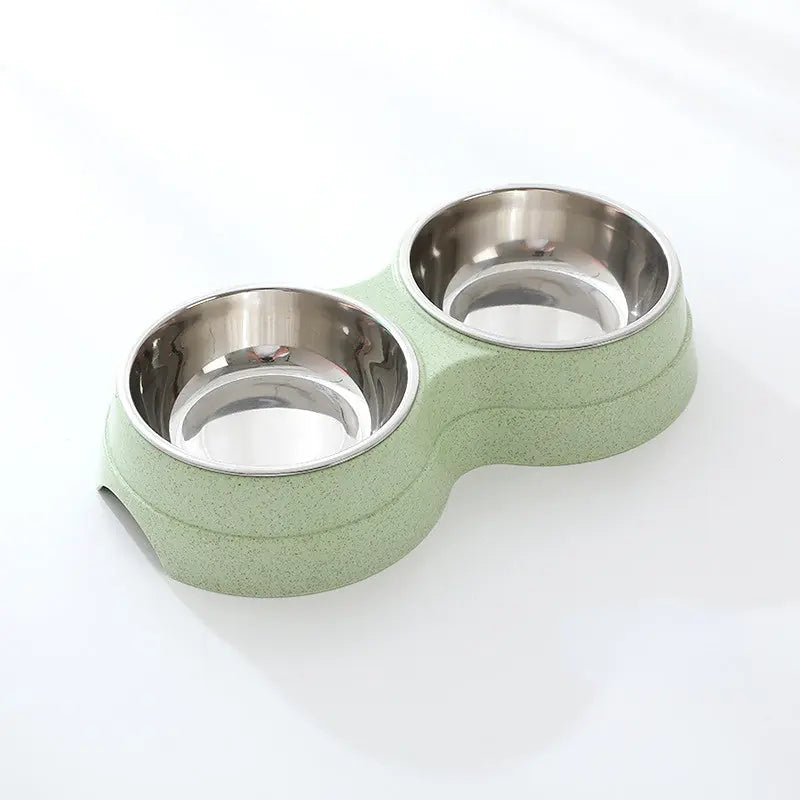 Double Pet Bowls Dog Food Water Feeder Stainless Steel Pet Drinking Dish Feeder Cat Puppy Feeding Supplies Small Dog Accessories Meifu Market