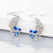 925 Sterling Silver Mermaid Earrings - Crescent Moon Dangle Drop with Zircon Crystals - view 6 (color: silver | pattern:...