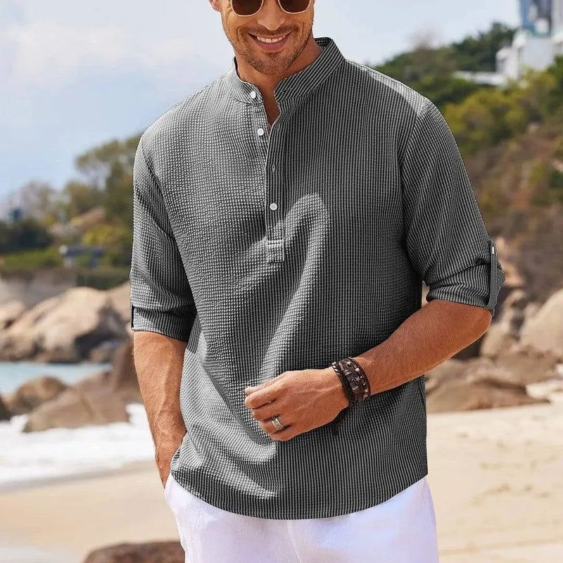 long sleeve casual shirt | cotton blend fabric | business casual wear | ultrasonic cleaning