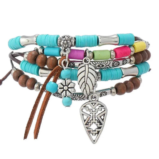 genuine leather bracelet | adjustable bangle size | feather charm jewelry | energy saving