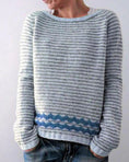 Women's Fashion Round Neck Multicolor Loose Leisure Pullover Knitwear Sweater Meifu Market