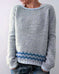 Women's Knitted Pullover Sweater - Round Neck Multicolor Loose Fit Top Meifu Market
