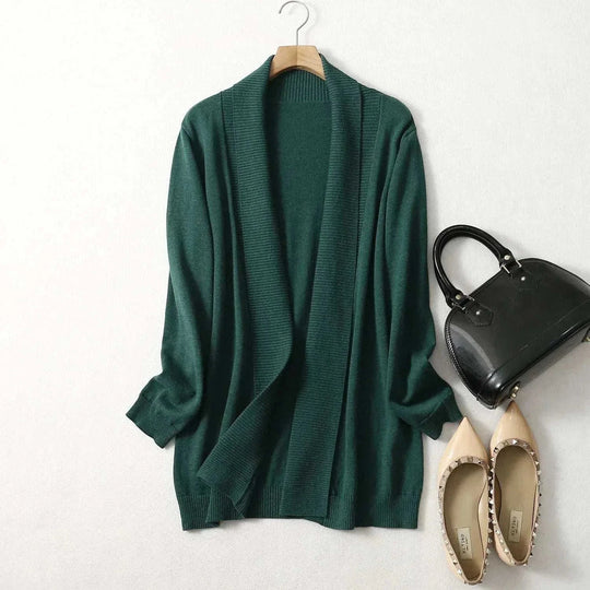 soft cashmere blend cardigan | loose fit long sleeve coat | lightweight knitted sweater | energy saving
