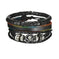 braided leather bracelet for men | vintage charm wood beads | adjustable wrap wristband | ultrasonic cleaning