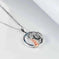 925 Sterling Silver Dragon Necklace - Girl & Dragon Queen Princess Pendant with Zircon Crystals - close-up detail (color:...