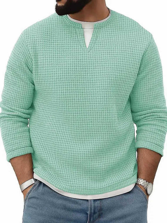 Mens FallWinter Two-Piece Crew-Neck Long-Sleeve Top M - color variant display