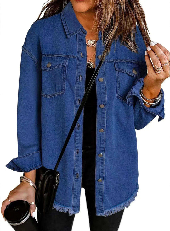 Washed Denim Shirt Jacket Women's European And American Meifu Market