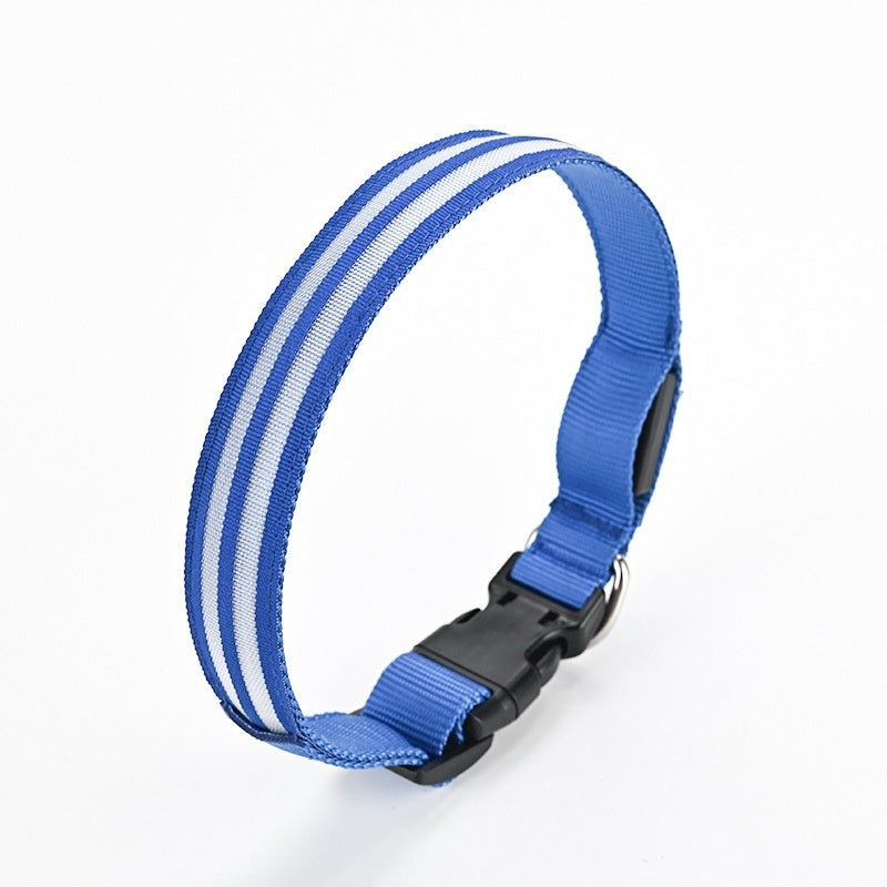 Shiny Dog Collar Double Fiber Pet Night Collar Meifu Market