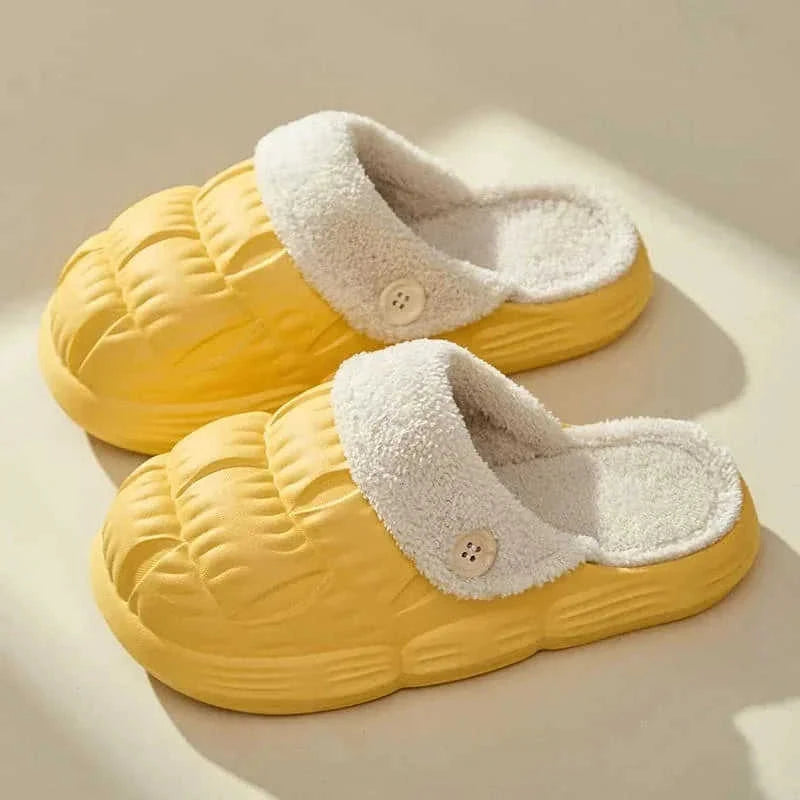 removable fuzzy slippers | waterproof house shoes | non-slip indoor footwear | energy saving