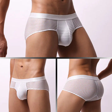 Men's Large Mesh Low Waist Wide Belt Briefs Meifu Market
