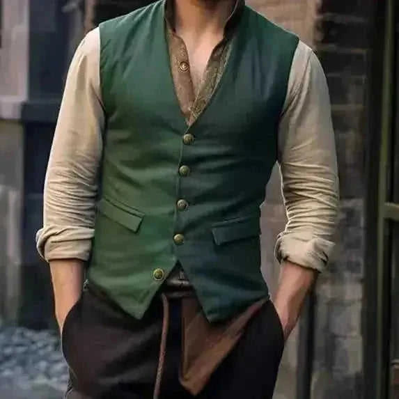 wool blend vest for men | single-breasted waistcoat | slim fit suit vest | ultrasonic cleaning