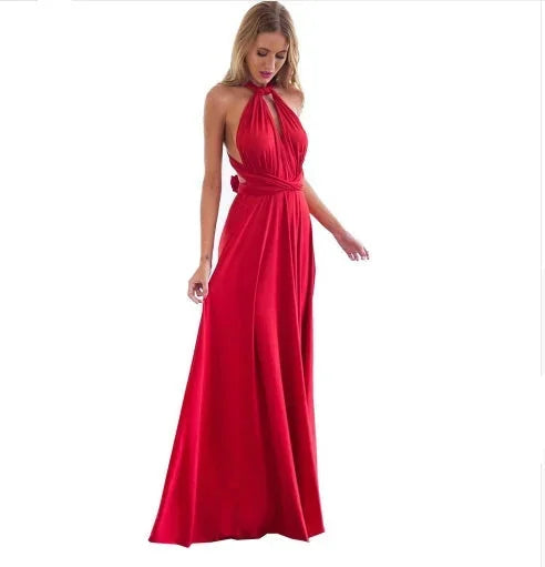 backless maxi dress | floor-length bandage dress | multiway convertible dress | ultrasonic cleaning