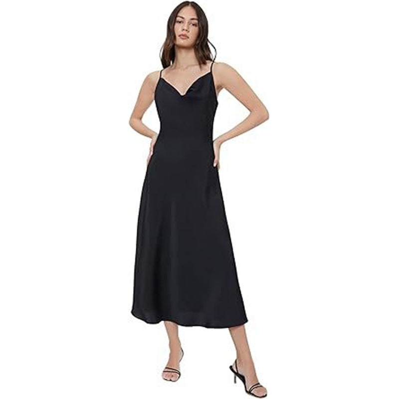 Strap Satin Without Back Pajamas Dress Women Meifu Market