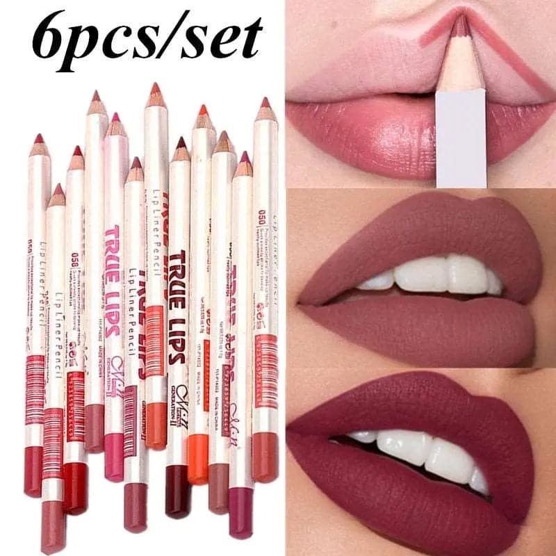 6PCS/Set  Fashion Women's Long-Lasting Waterproof Lipstick Liner set 