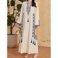 arabic print maxi dress | v-neck kaftan dress | lightweight cotton robe dress | energy saving