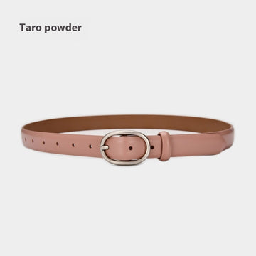 Women's Winter Jeans Strap Pant Belt Decoration Thin Belt Cowhide Black South Korea Simple meifu market