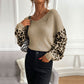 Round Neck Knit Pullover Leopard Sweater Meifu Market