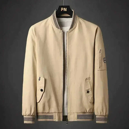 lightweight baseball jacket | mens spring coat | water-resistant windbreaker | ultrasonic cleaning