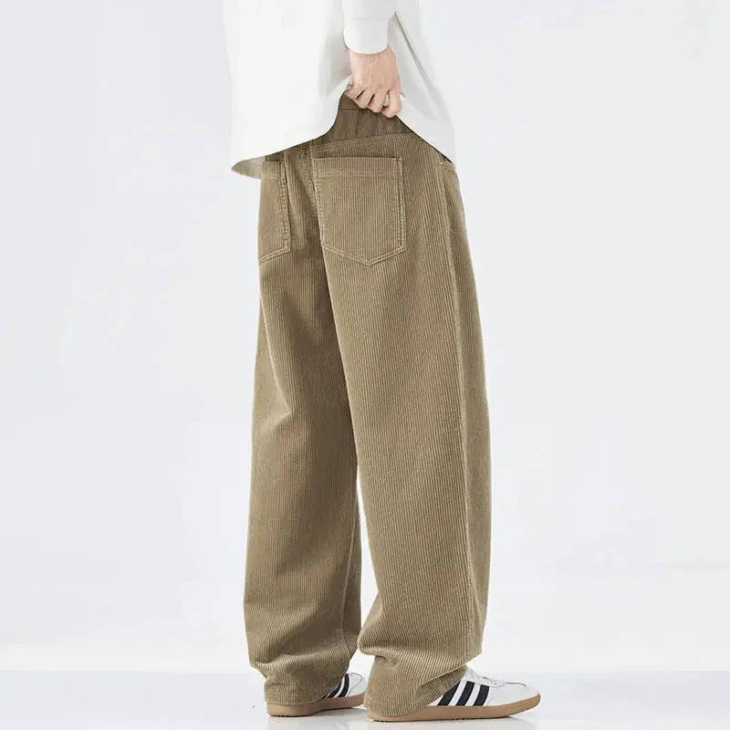 heavyweight corduroy pants | relaxed fit mens trousers | wide leg casual pants | ultrasonic cleaning