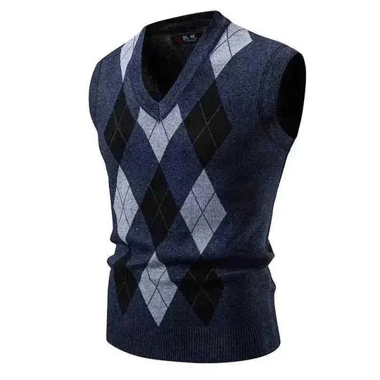 mens plaid pullover sweater | soft cotton blend fabric | long sleeve casual sweater | ultrasonic cleaning