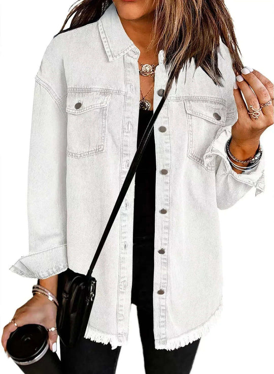 Washed Denim Shirt Jacket Women's European And American Meifu Market