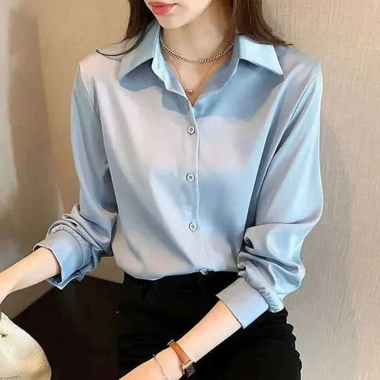 vintage satin button down shirt | oversized checkered blouse | lightweight satin shirt | ultrasonic cleaning