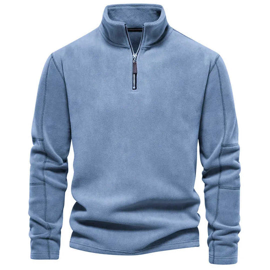 Fashion Personality Stand-collar Zippered Sweatshirt With Fleece Winter Casual Pullover Top Men's Clothing M - available s...